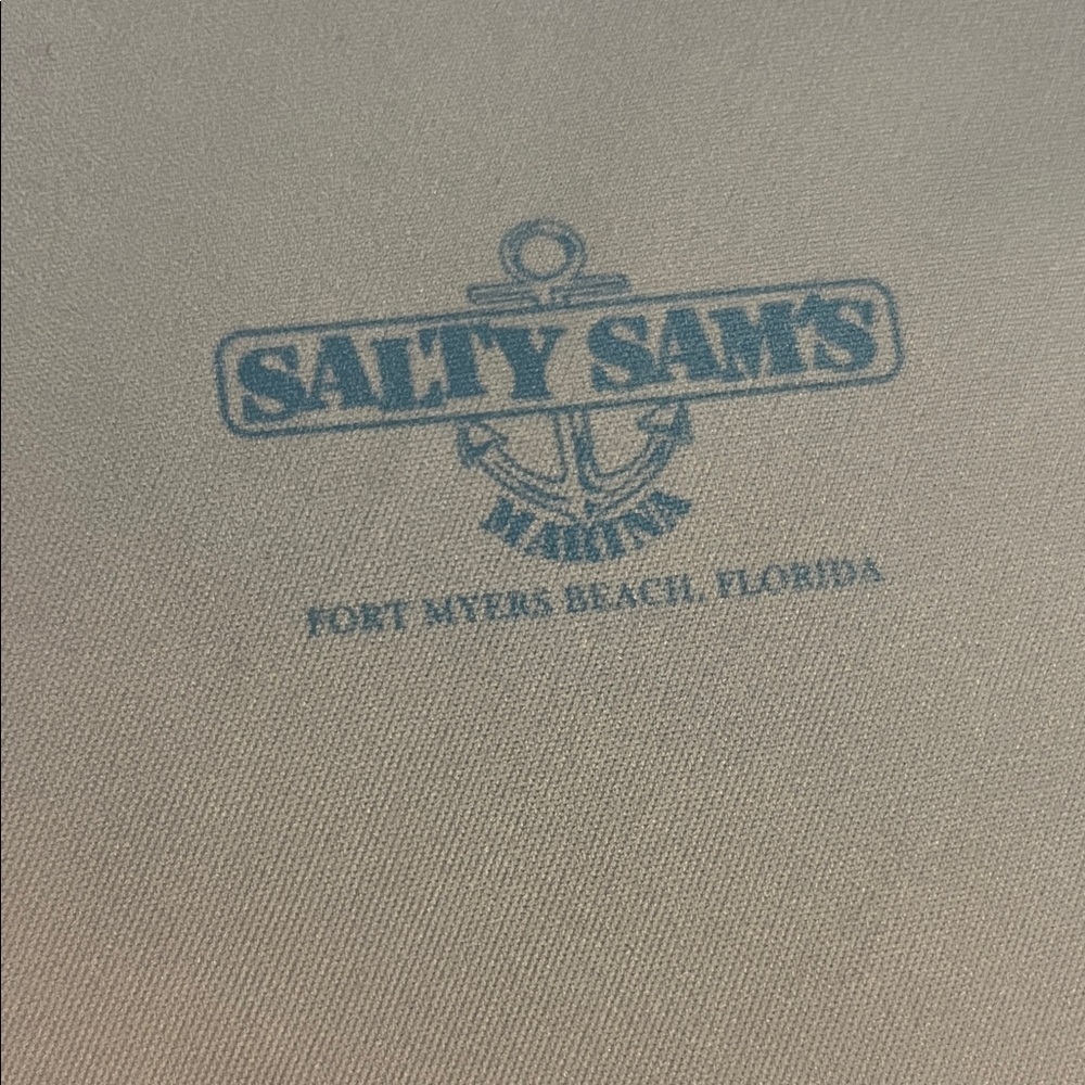 SALTY SAM's Men's Logo Performance Blue and White Long Sleeve Shirt Sz M NWT - Picture 5 of 10